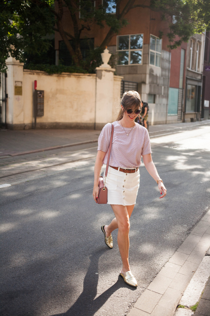 Outfit: Parisian in stripes and slip on loafers
