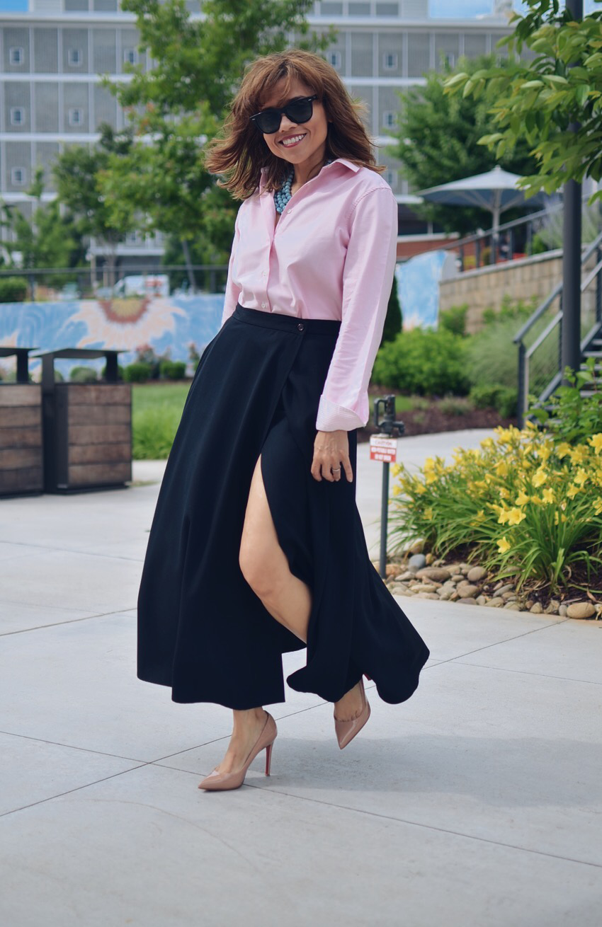 A Pink Oxford Shirt Styled For Work And Date Night | MY SMALL WARDROBE