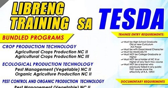 tesda courses offered 2019