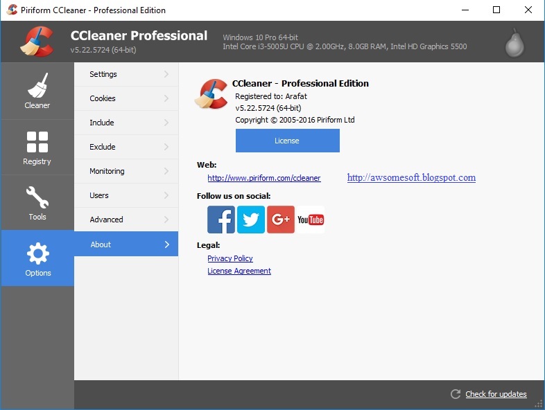 ccleaner pro free serial key