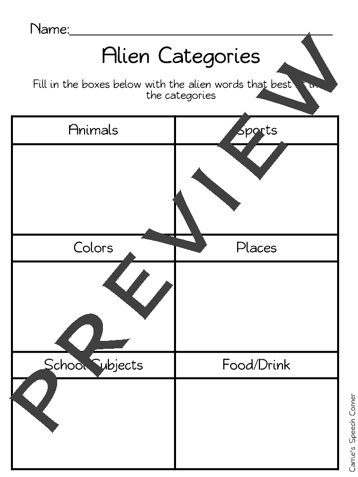 Carrie's Speech Corner Out of This World! Context Clues