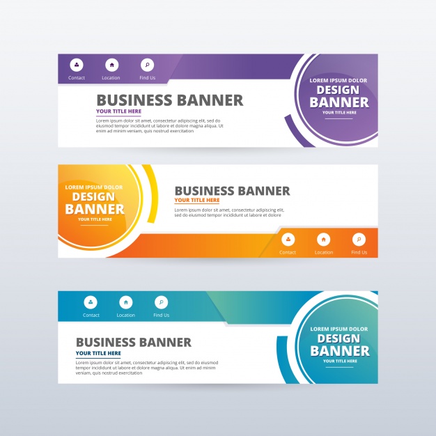 Abstract banners collection Free Vector