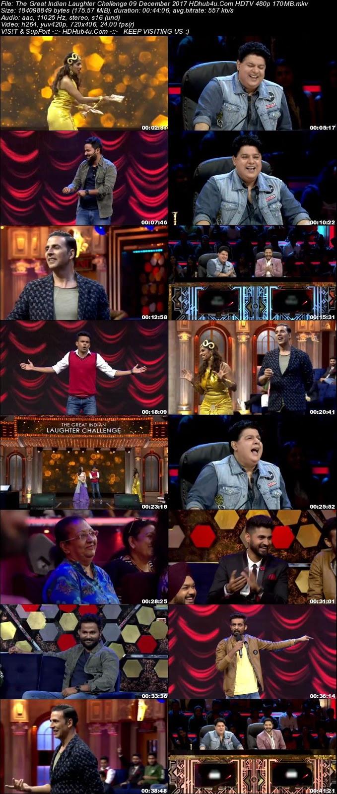 The Great Indian Laughter Challenge 9th December 480p HDTV 170MB Download