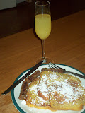 French toast w/chicken maple syrup & mimosa!
