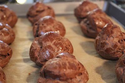 Chocolate cream puffs