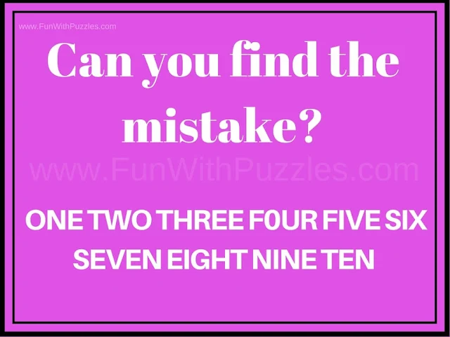 Can you find the mistake? ONE TWO THREE FOUR FIVE SIX SEVEN EIGHT NINE TEN
