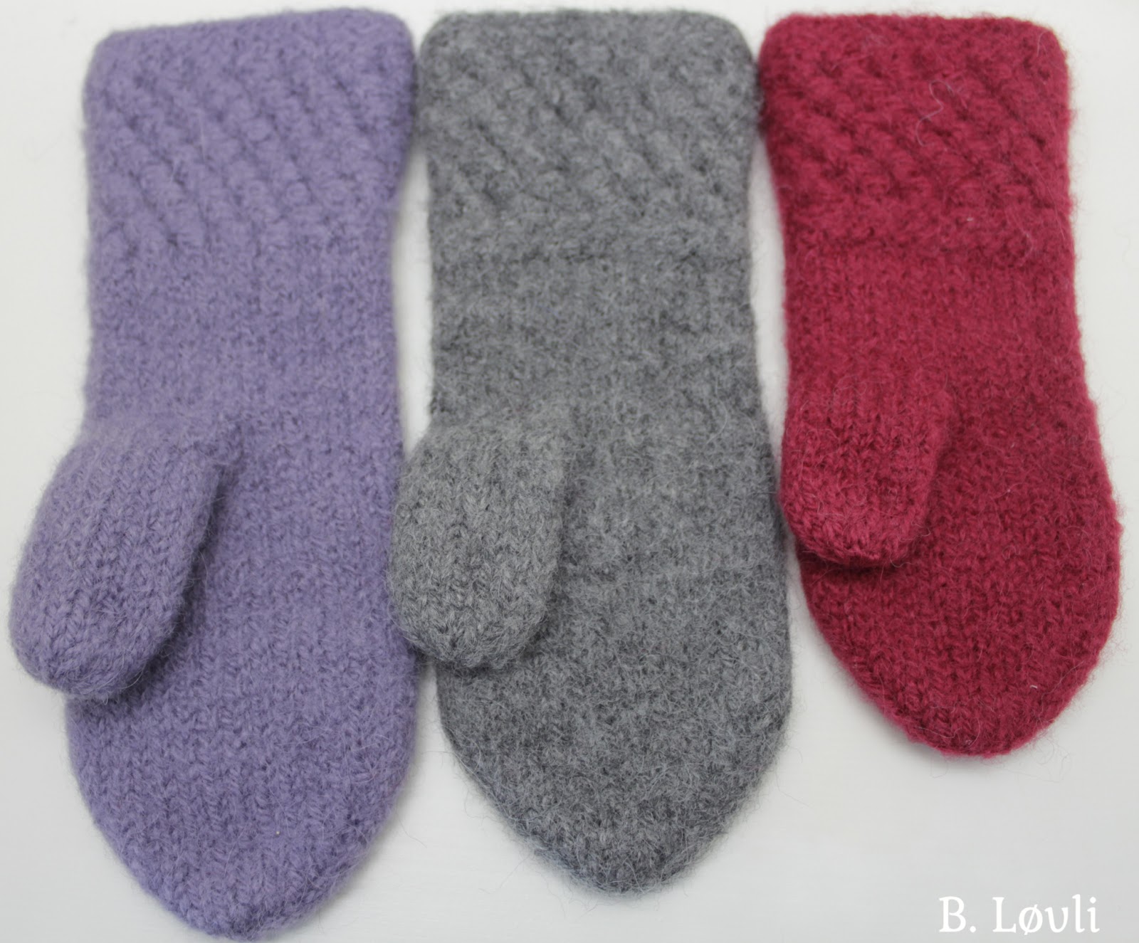 Kabelstrikkede Barnevotter