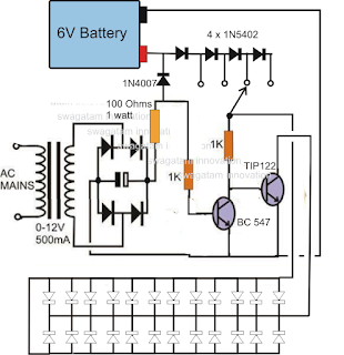 emergency light circuit and their construction and working,application of emergency light