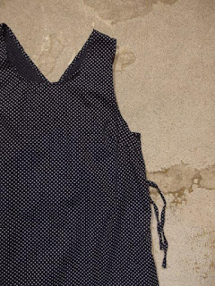 FWK by Engineered Garments Sun Dress in Navy Printed Polka Dot