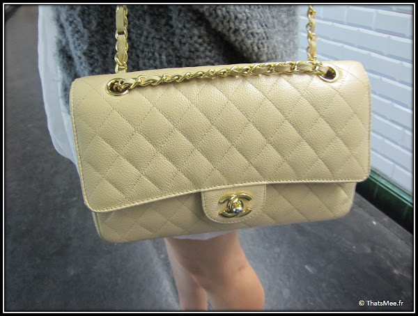 Shirley Style semaine sac à main Chanel beige chaine dorée
