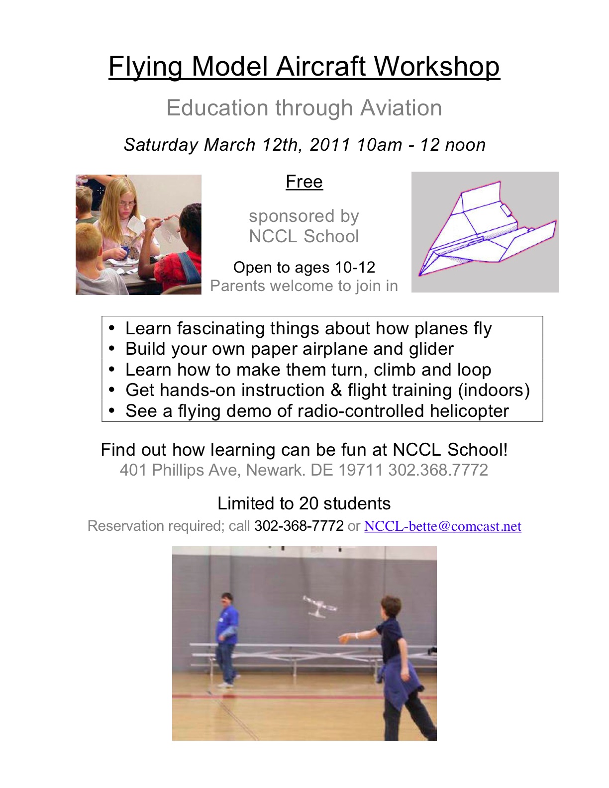 Homeschool Happenings! Flying Model Aircraft at Newark Center