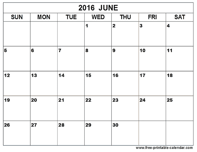 Get Printable Calendar June 2016 Printable Calendar Pdf Excel Word