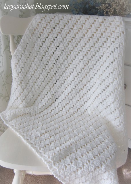 Rendezvous free knit lace shawl knitting pattern with crochet fringe. Lacy Crochet Lacy Braids Baby Blanket