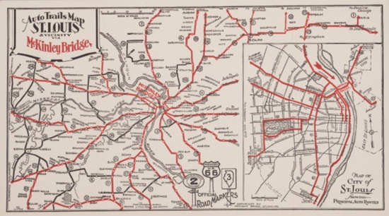 Route 66 St Louis Map Vanishing Stl: Route 66 - Changing Courses & Landscapes Through St. Louis
