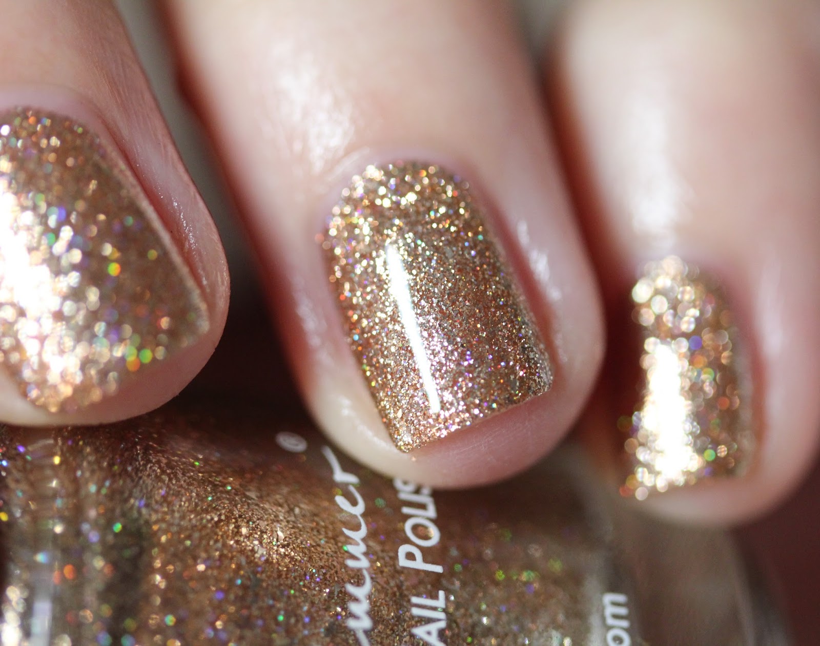 KBShimmer One Night Sand Rose Gold Glitter Nail Polish Caitlin