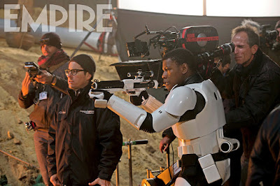 Photo of John Boyega on the set of Star Wars The Force Awakens from Empire Magazine