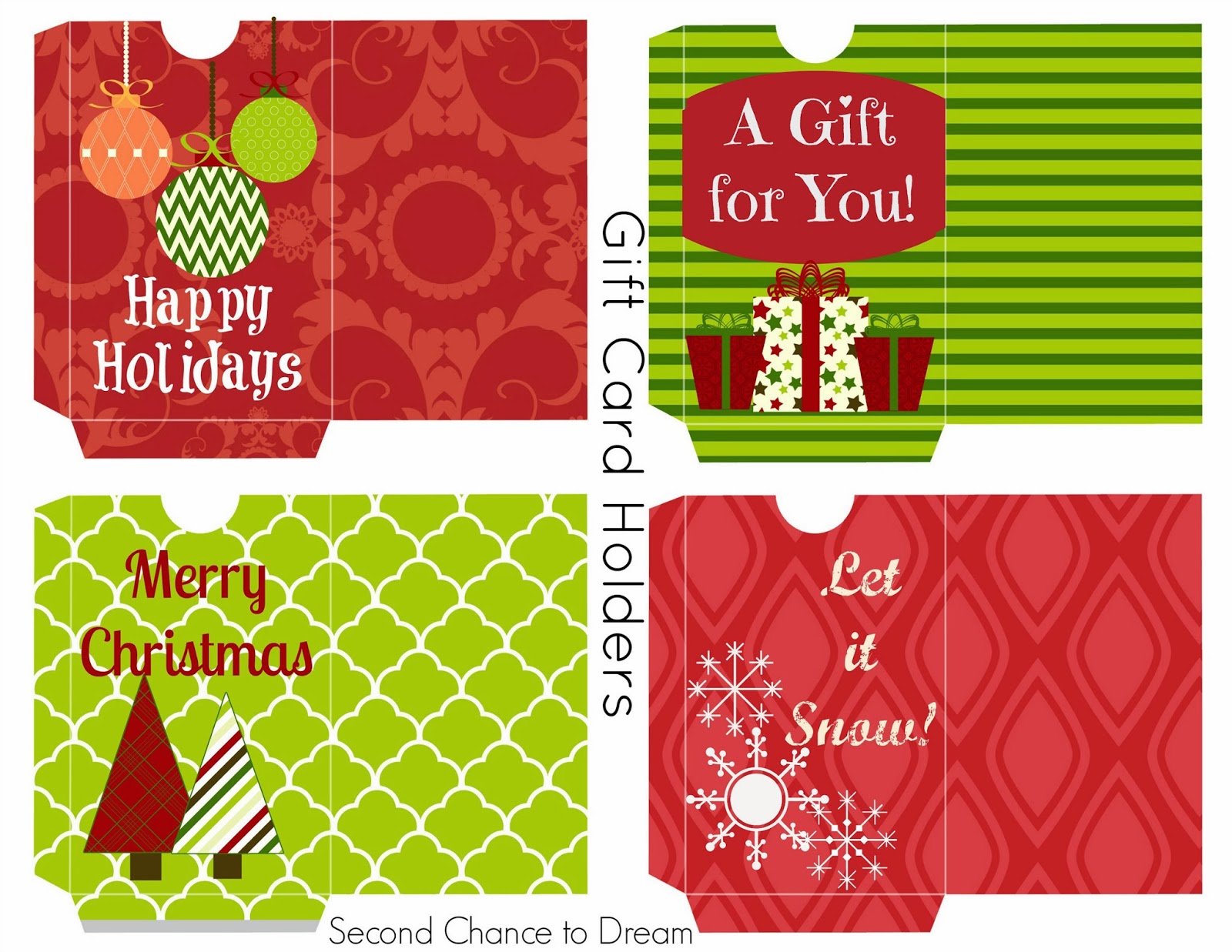 Free Printable Gift Card Holders