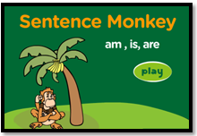 Verb to be game -  Sentence monkey