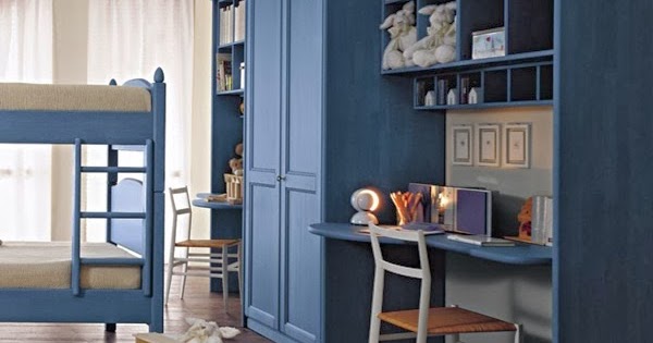 Dormitorio para hermanos en azul - Ideas para decorar dormitorios