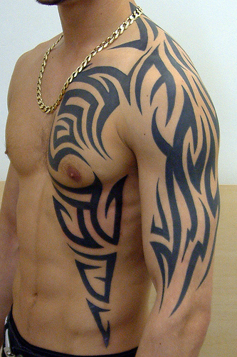 tribal forearm tattoos. tribal tattoos for men. tribal