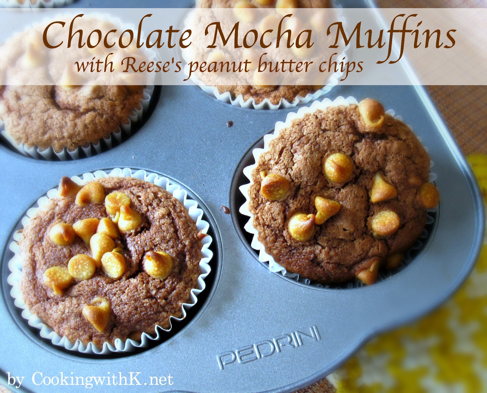 Chocolate Mocha Muffins with Reese&amp;#39;s Peanut Butter Chips