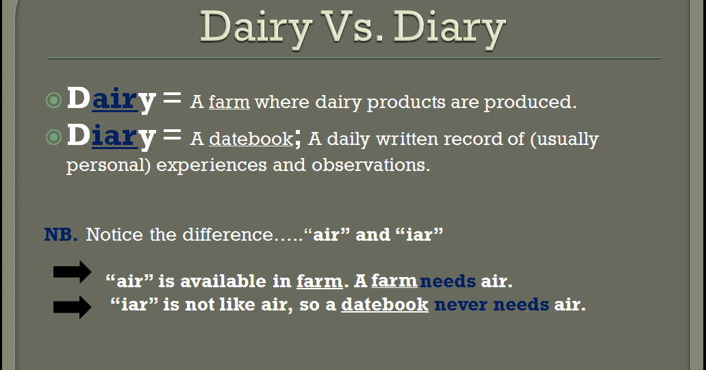 Dairy Vs. Diary