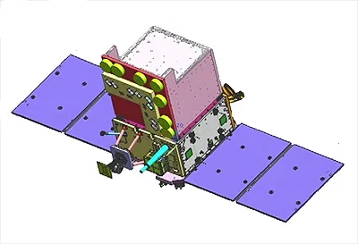 Image Attribute: EMISAT based on ISRO’s Indian Mini Satellite-2 (IMS-2) bus platform. The satellite is intended for electromagnetic spectrum measurement. / Source: ISRO