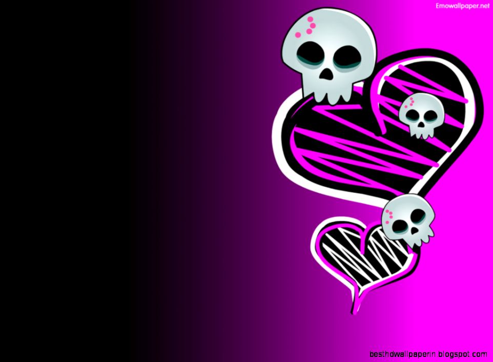 Emo Heart Skulls