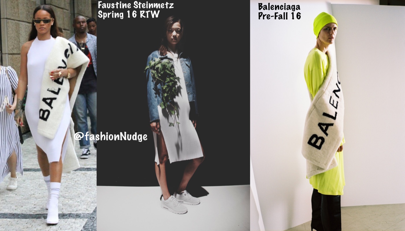 Rihanna In Faustine Steinmetz Balenciaga Out In Praque