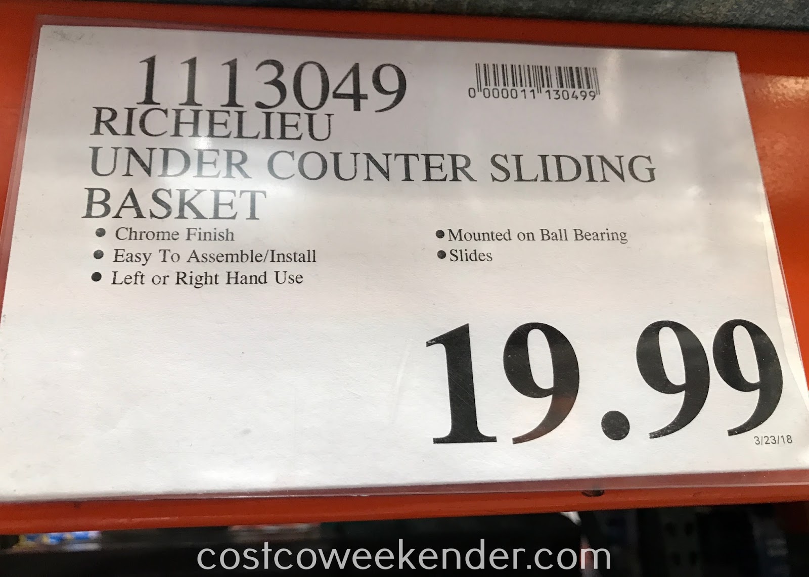 Richelieu Sliding Pull Out Cabinet Organizer Costco Weekender