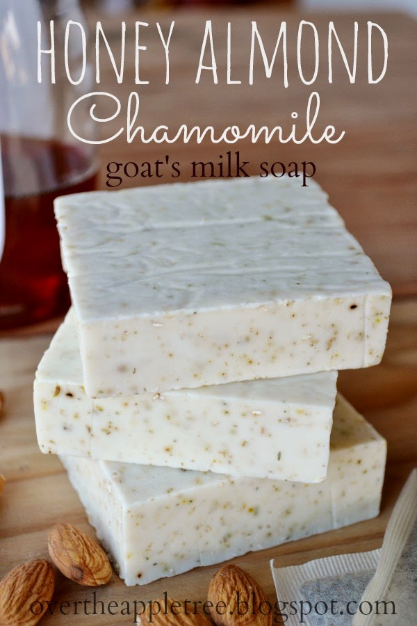 Honey Almond Chamomile Goat's Milk Soap, melt and pour soap recipe by Over the Apple Tree