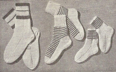 The Vintage Pattern Files: Free 1950s Knitting Pattern - Striped Children's Socks
