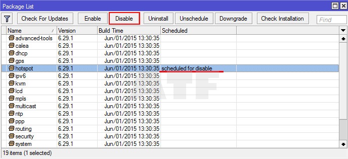 Disable dan Enable Packages Mikrotik - Sebuah Perjalananku