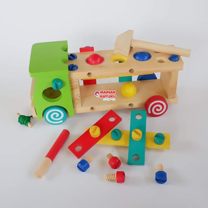 Truk Bongkar Pasang Mainan Kayu - SEBUTIK EDUTOYS