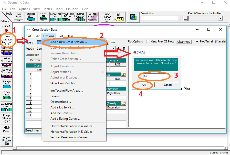 HECRAS Tutorial Geometric Data File