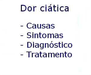 Dor ciática causas sintomas diagnóstico tratamento prevenção riscos complicações