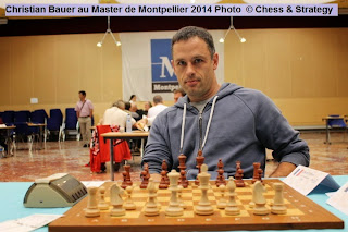 Le GMI Christian Bauer (2649) a concédé une nulle rapide à Sébastien Mazé lors de la ronde 6 du Master de Montpellier 2014 - Photo © Chess & Strategy