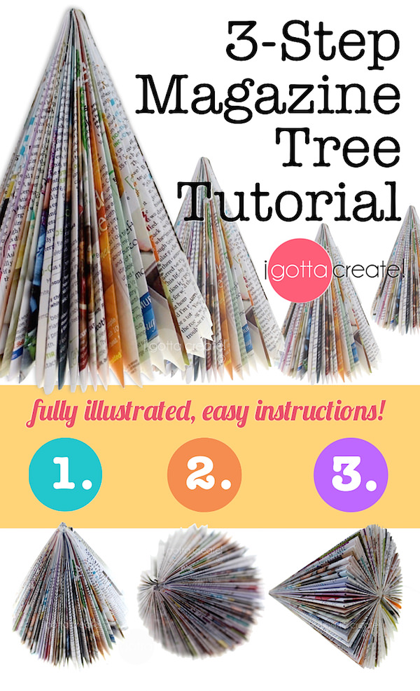 Make beautiful #holiday trees out of magazines in 3 simple steps! | Tutorial at I Gotta Create!