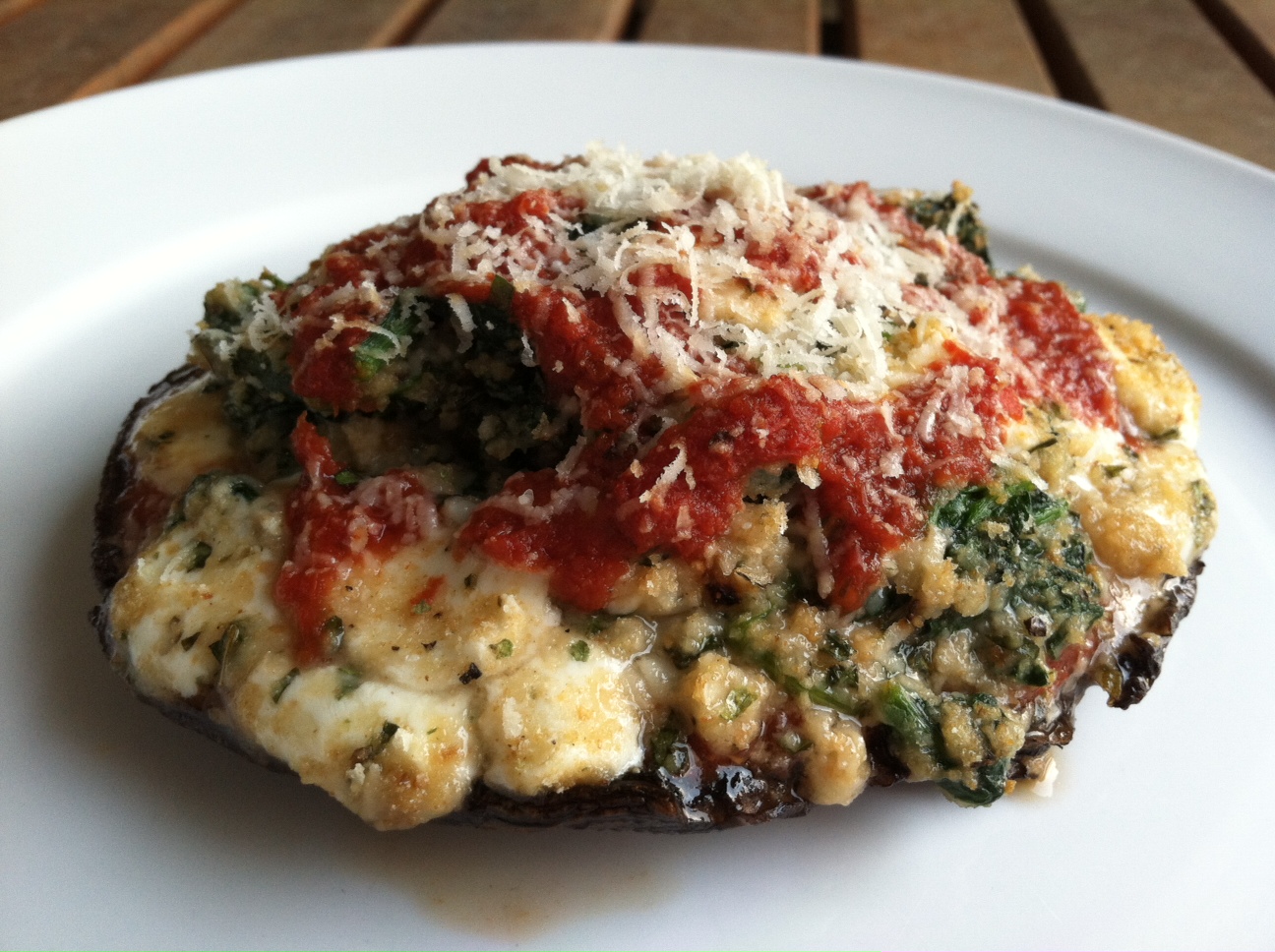 A Taste of Home Cooking Spinach and Cheese Stuffed Portabellos