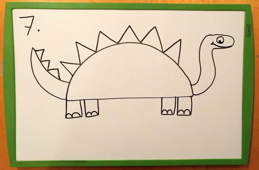 info-garderie: Comment dessiner un dinosaure étape par étape