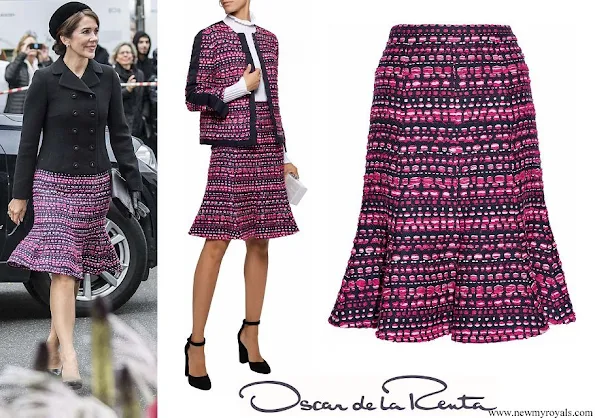 Crown Princess Mary wore OSCAR DE LA RENTA Boucle skirt