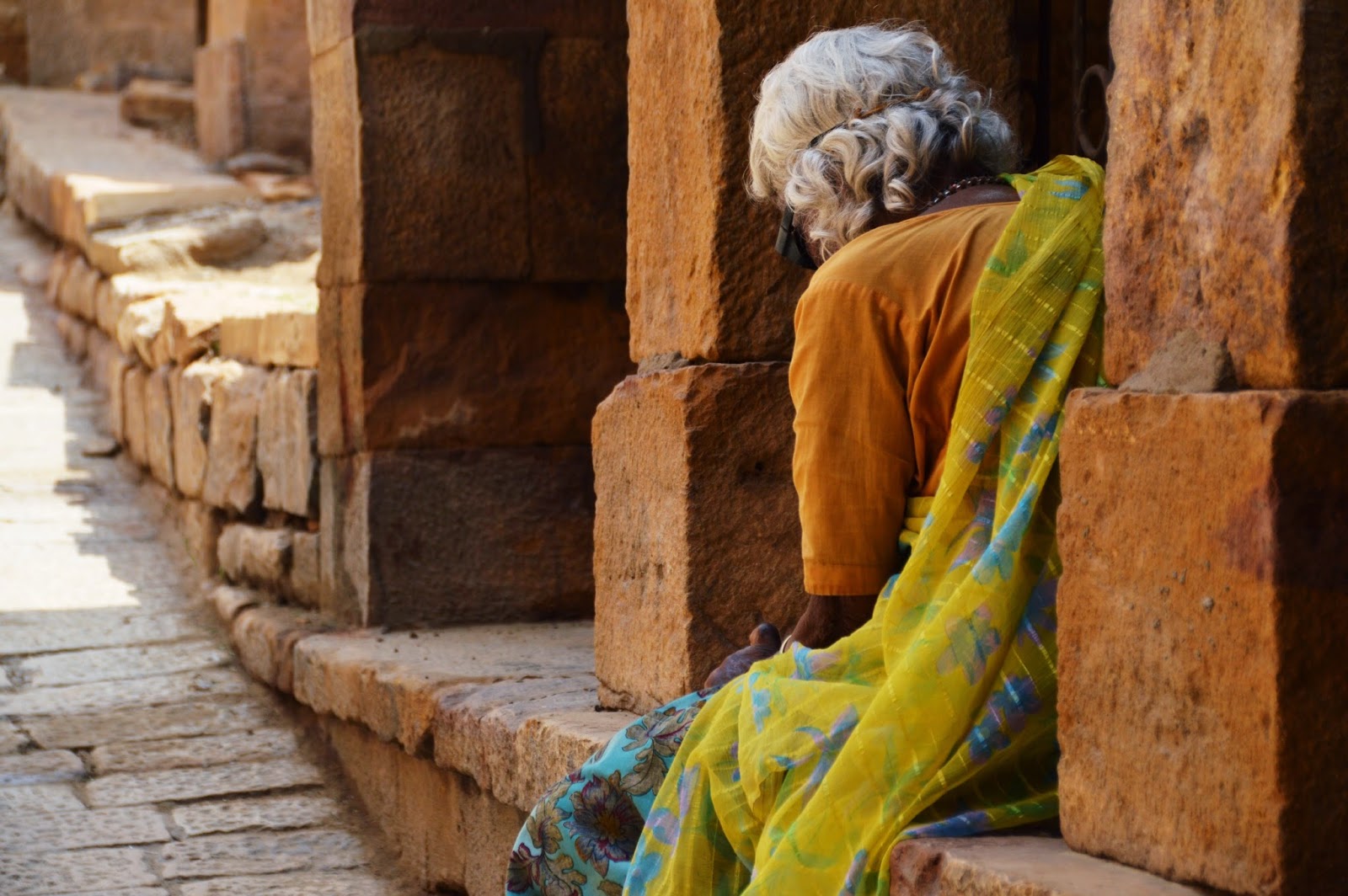 jaisalmer fort street photography rajasthan india old poor woman