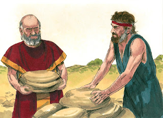 Jacob and Laban setting up Galeed