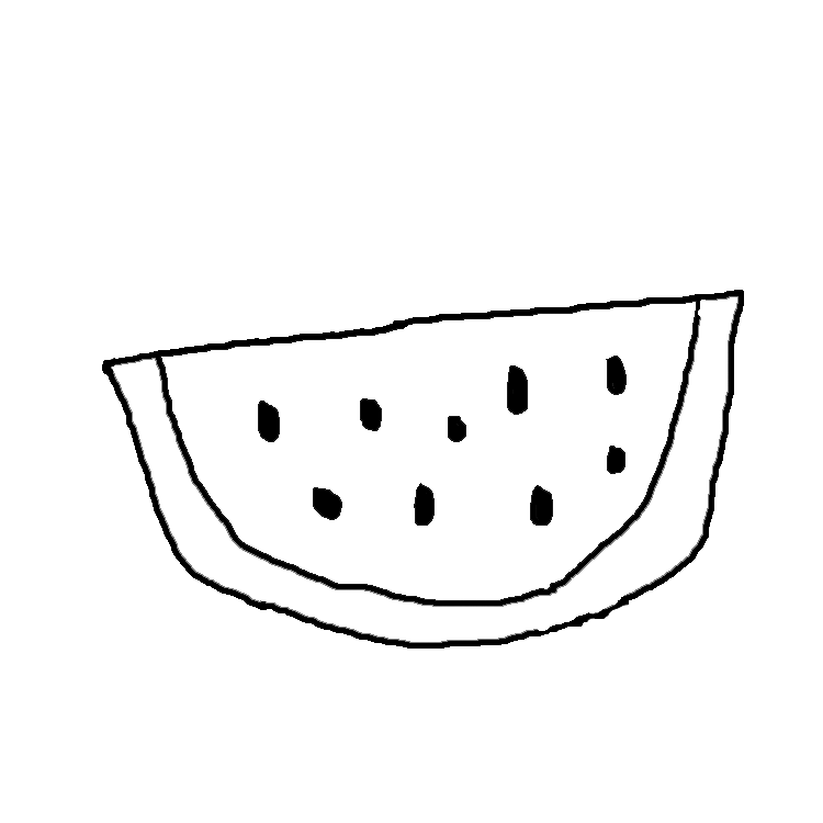 clipart black and white watermelon - photo #5