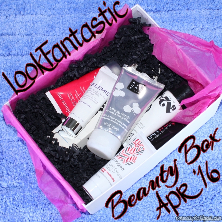 Review and contents of April 2016's LookFantastic Beauty Box, themed LF Blooms, with natural and organic products. 