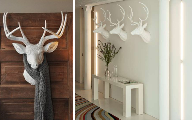 Marzua: Decorar paredes con cabezas de ciervo
