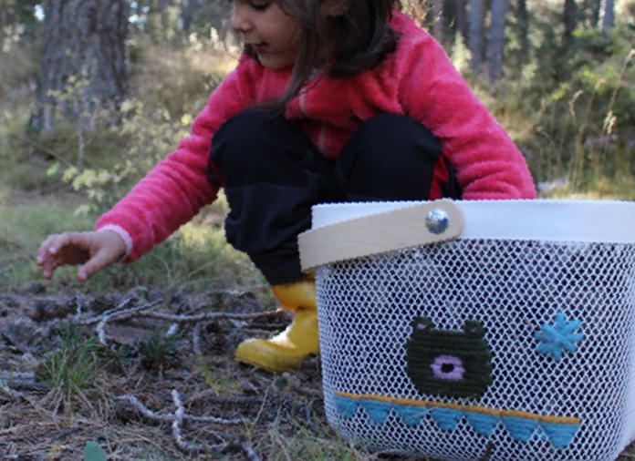 DIY cesta risatorp bordada