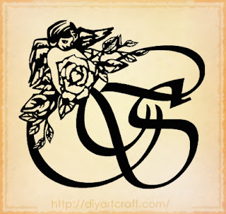 angel tattoo letters CS