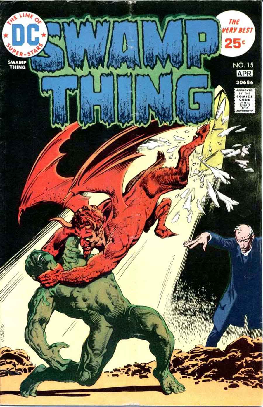 Swamp Thing v1 #15 1970s bronze age dc comic book cover art by Nestor Redondo