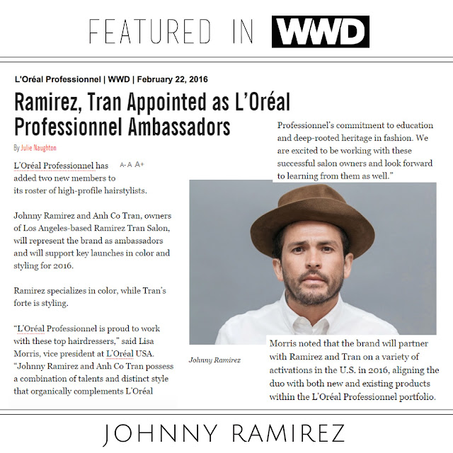 Johnny Ramirez, Johnny Ramirez Color, Ramirez Tran Salon, Loreal, Loreal Professional, Loreal Prous, Loreal Professional Ambassador,